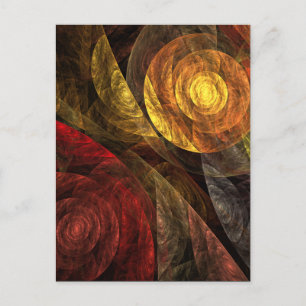 Sun Flower Blommigt Modern Abstrakt Art Mönster Vykort