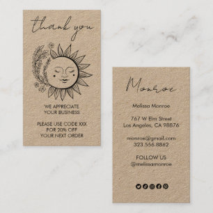 Sun Flower Boho Chic Elegant Social Icons Rabatt Visitkort