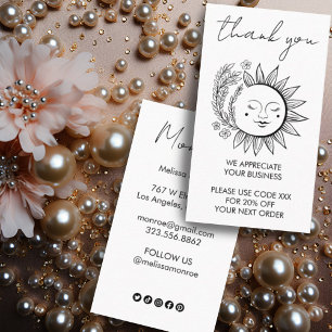 Sun Flower Boho Chic Elegant Social Icons Rabatt Visitkort