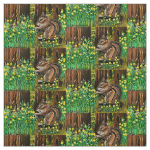 Sun Flower Chipmunk Tyg
