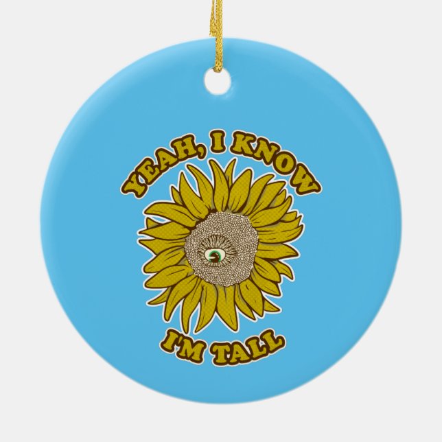Sun Flower Funny High person Ceramic Ornament (Baksidan)