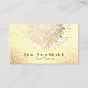 *~* Sun Flower Glitter Mandala Andlig Yoga Visitkort