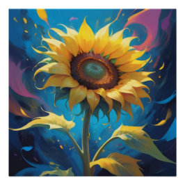 sun flower painting perfect poster