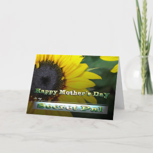 Sun Flower Secret pal Lycklig Mor's Day Kort