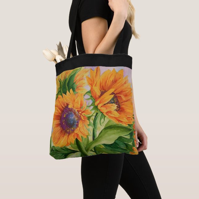 Sun Flower Tote Bag Tygkasse (Närbild)