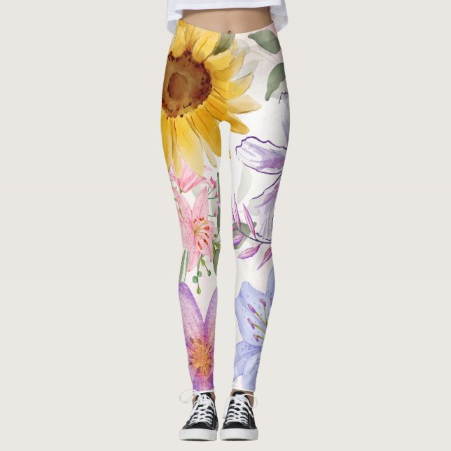 Sun Flowers Mix Design Leggings (Framsida)