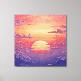 Sun Horizon - Vibrant Painterly Illustration Style Canvastryck