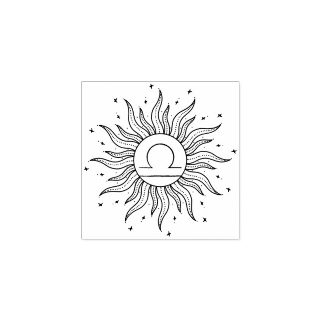 Sun Horoscope Libra | Zodiac Astrology Stämpel (Tryck)