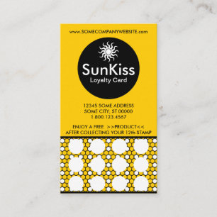 SUN KISS hexastämpelkort Lojalitetskort