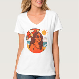 Sun‑Kissed Beach Day | Umbrella Girl Summer 2025 T Shirt