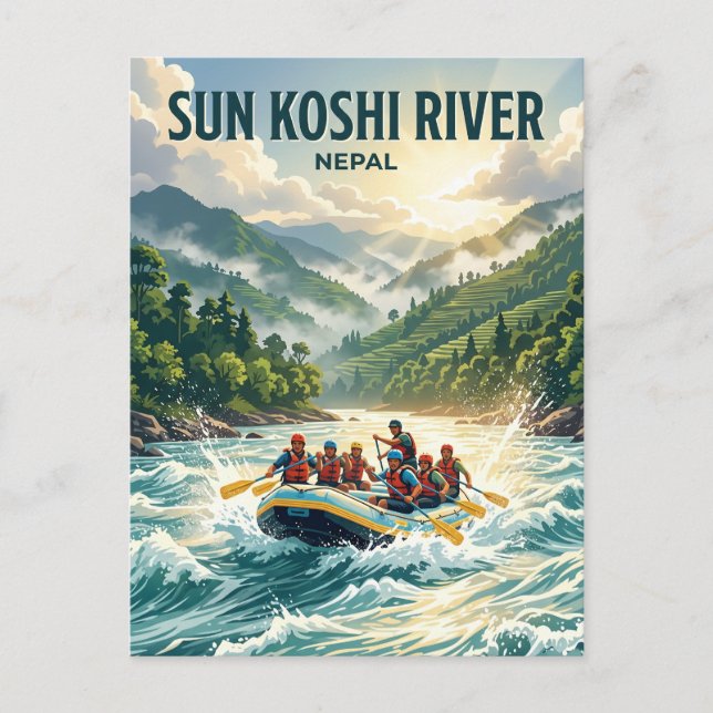Sun Koshi floden Nepal Vykort (Framsida)