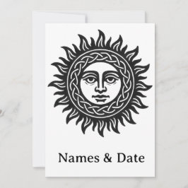 Sun & Moon Mythic Invitation – Pagan, Celestial. Inbjudningar
