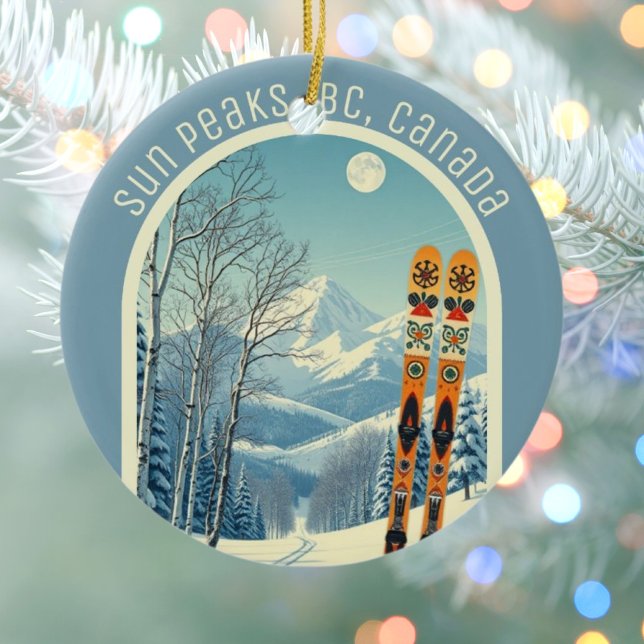 Sun Peaks BC Kanada skidminne  Julgransprydnad Keramik (Skapare uppladdad)