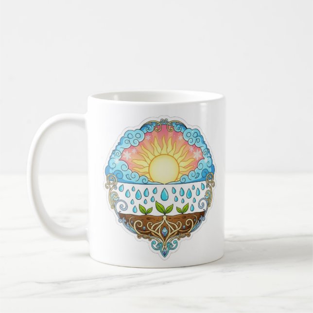 Sun Rain Growth Nature Symbol Illustration design  Kaffemugg (Vänster)