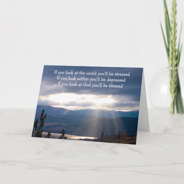  Sun Rays Lakeshore Storm Clouds Look at God Kort (Framsida)