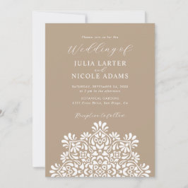 Sun Rising Boho Rustic Floral Mandala Wedding Inbjudningar