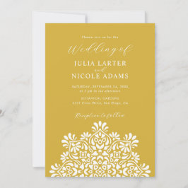 Sun Rising Boho Rustic Floral Mandala Wedding Inbjudningar