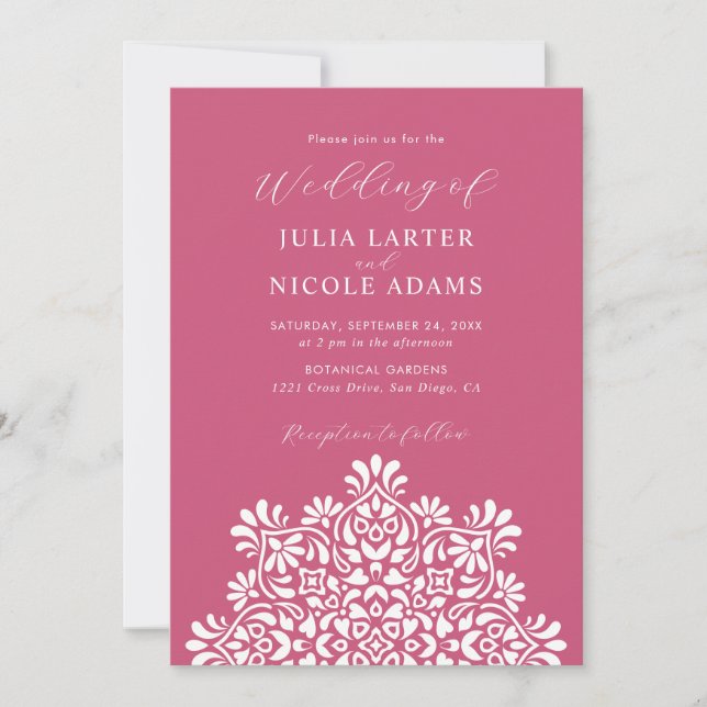Sun Rising Boho Rustic Floral Mandala Wedding Inbjudningar (Framsida)