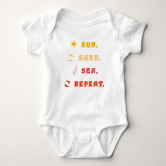 Sun Sand Sea Repeat – Beach Vibes Toddler Bodysuit T Shirt