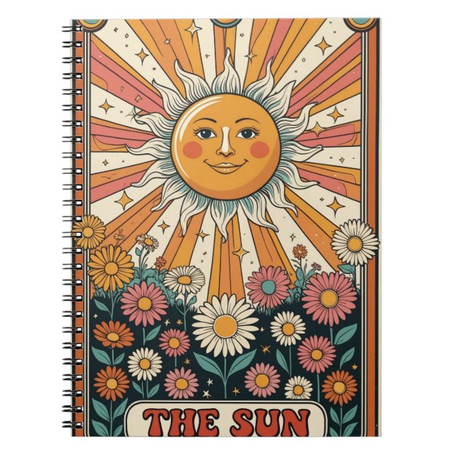 Sun Tarot Notebook, Boho Sun Journal Anteckningsbok (Framsidan)