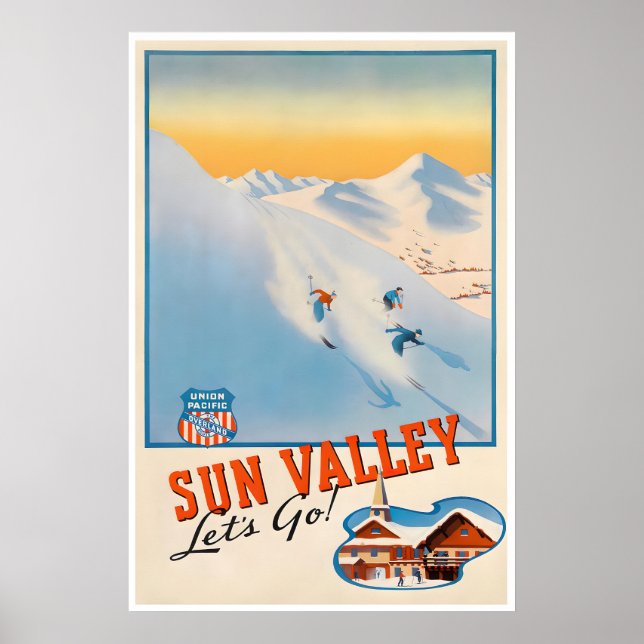 Sun Valley-affisch Idaho Konst Union Pacific Poster (Framsidan)