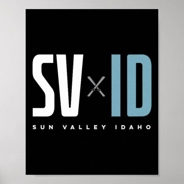 Sun Valley Idaho Grafisk Skida  Poster (Framsidan)