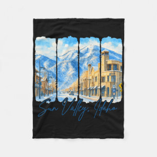 Sun Valley Idaho Resande Penseldrag Sun Valley Fleecefilt