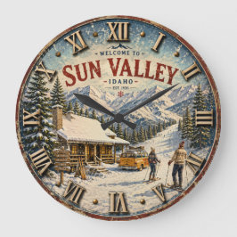 Sun Valley Idaho Ski Resort Rustic Mountain Cabin Stor Klocka