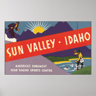 Sun Valley Idaho, vintage Poster