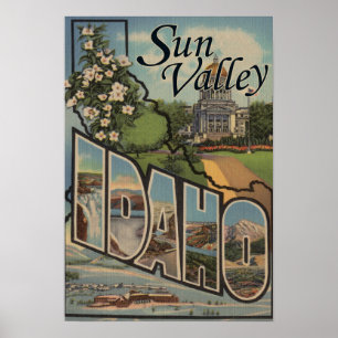 Sun Valley IdahoLarge brevplatser Poster