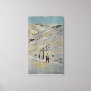 Sun Valley IDMountain plats, skidliftar in Canvastryck