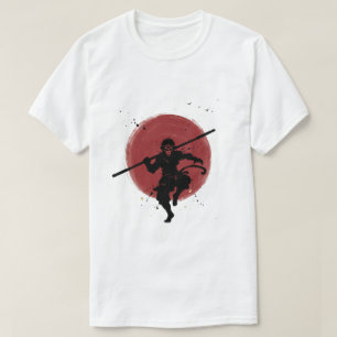 Sun Wukong Skugga Japansk Bläckstil Krigare T Shirt