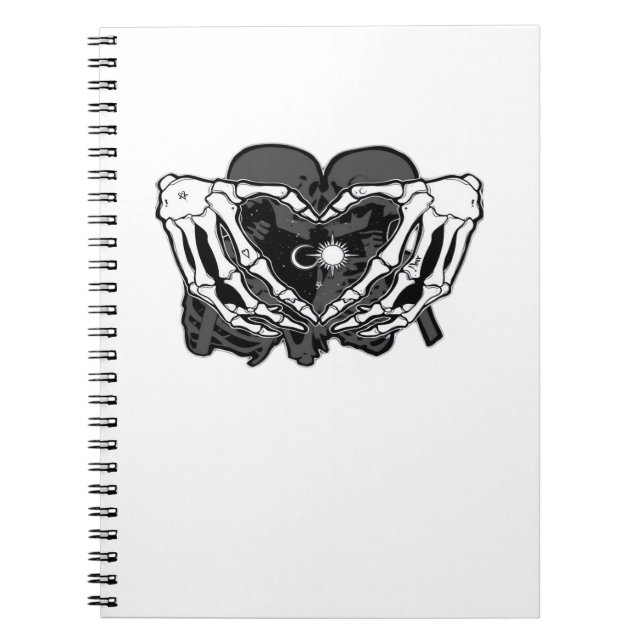 Sunand~1 - Skeleton Heart Händer Anteckningsbok (Framsidan)