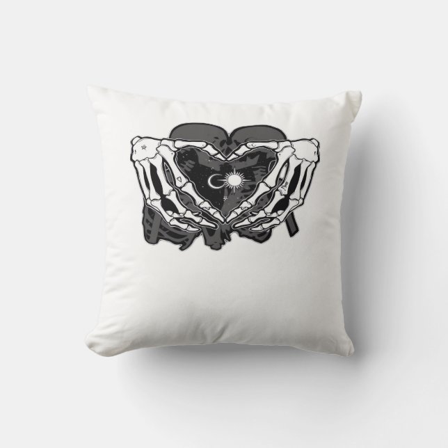 Sunand~1 - Skeleton Heart Händer Kudde (Framsida)