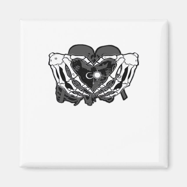 Sunand~1 - Skeleton Heart Händer Magnet (Framsidan)