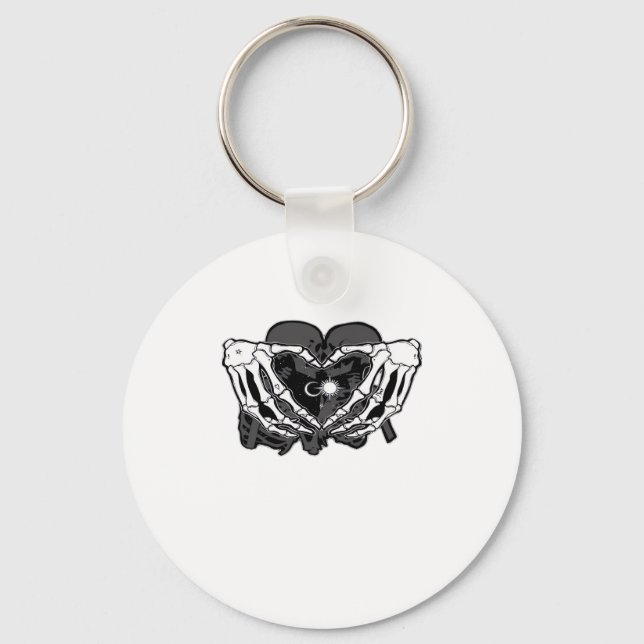 Sunand~1 - Skeleton Heart Händer Nyckelring (Framsida)
