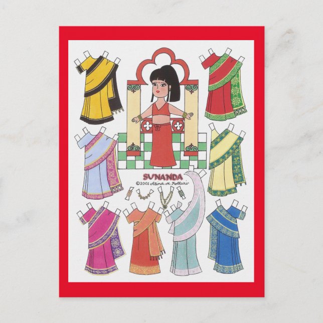 Sunanda, Pappert vykort för flicka i Indien (Framsida)