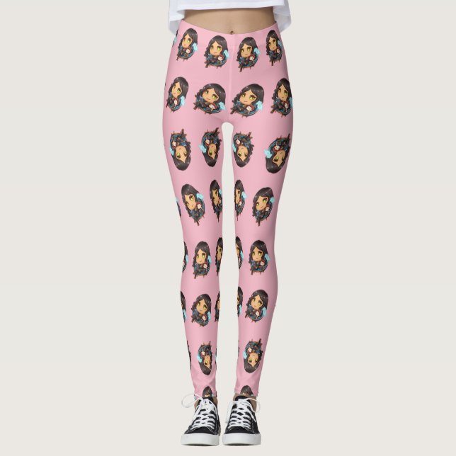 Sunaya läs- Chibi damasker Leggings (Framsida)