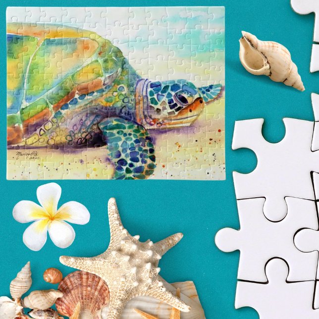 Sunbad Hawaiian Sea Turtle Jigszle Puzzle Pussel (Skapare uppladdad)
