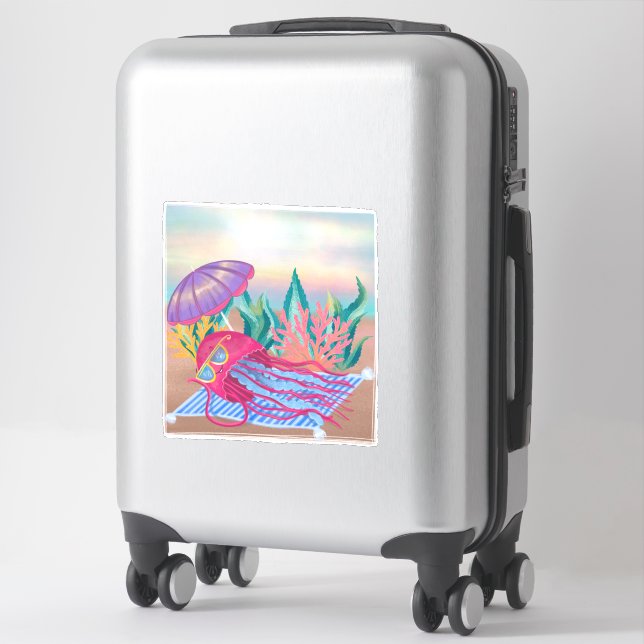 Sunbad Jellyfish Sunglasses Barn Room Klistermärken (Resväska)