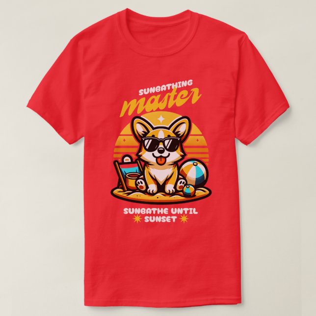 Sunbad Master Corgi Cute TShirt T Shirt (Design framsida)