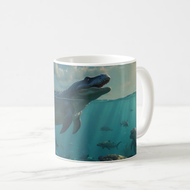 Sunbad Mosasaur (Dinosaur Art) Mugg (Framsida höger)