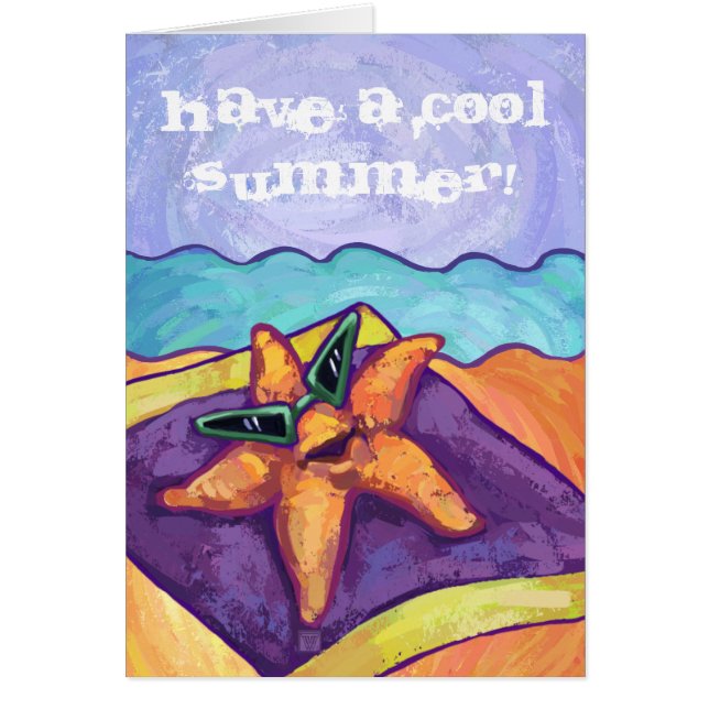 Sunbad Starfish Hälsningskort (Framsidan)
