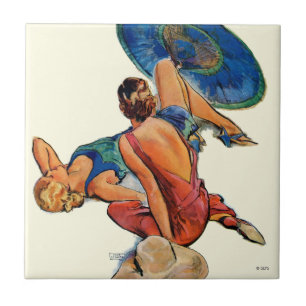 Sunbathers Kakelplatta
