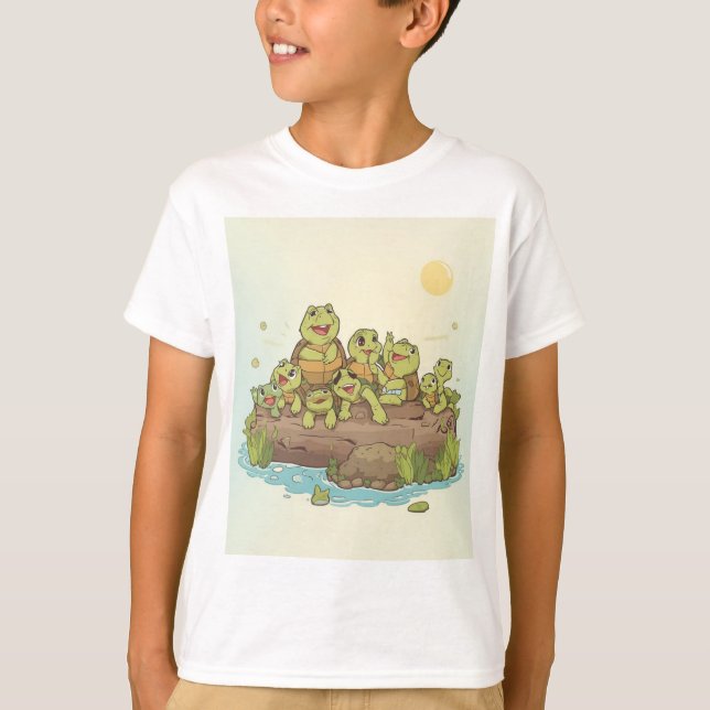 Sunbathing Turtle Crew – Log Life Tee (Framsida)