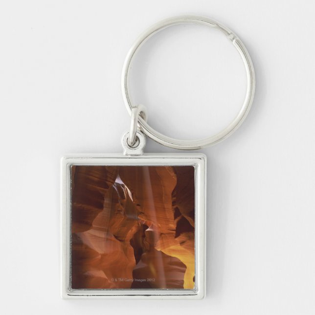 Sunbeam som slår tumbleweeden på kanjongolv fyrkantig silverfärgad nyckelring (Framsidan)