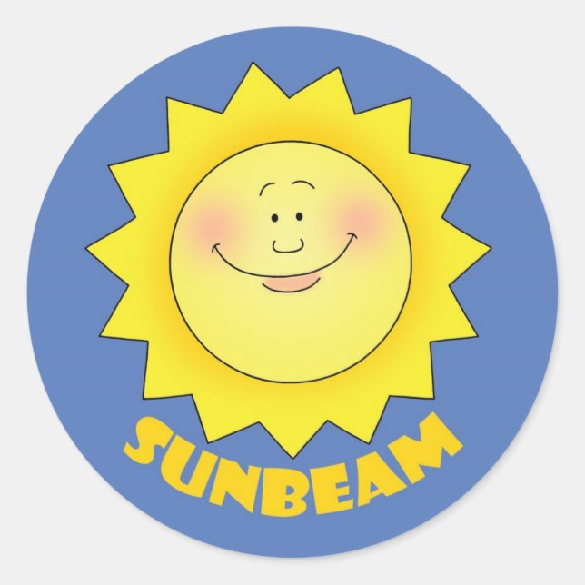 Sunbeamklistermärkear Runt Klistermärke (Framsida)
