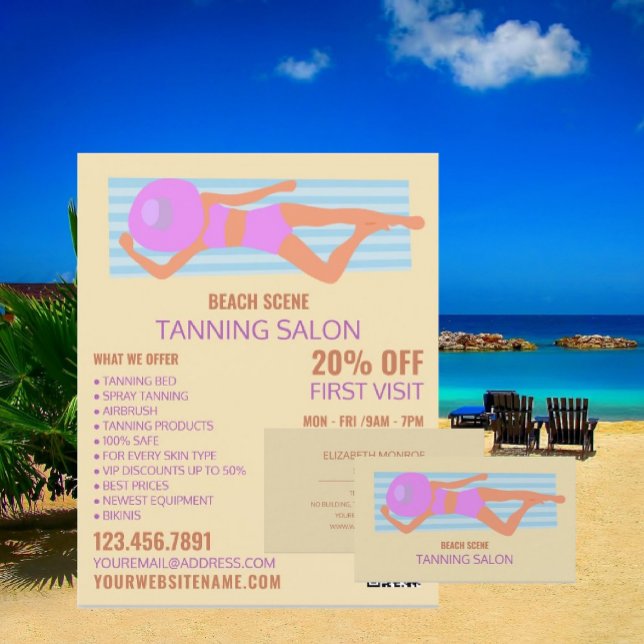 Sunbganska, Tanning Salon Advertising Flygblad (Skapare uppladdad)