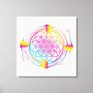 Sunbird Flower of Life Canvastryck