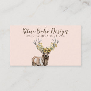 Sunblommor Antler Hjort Horn Visitkort